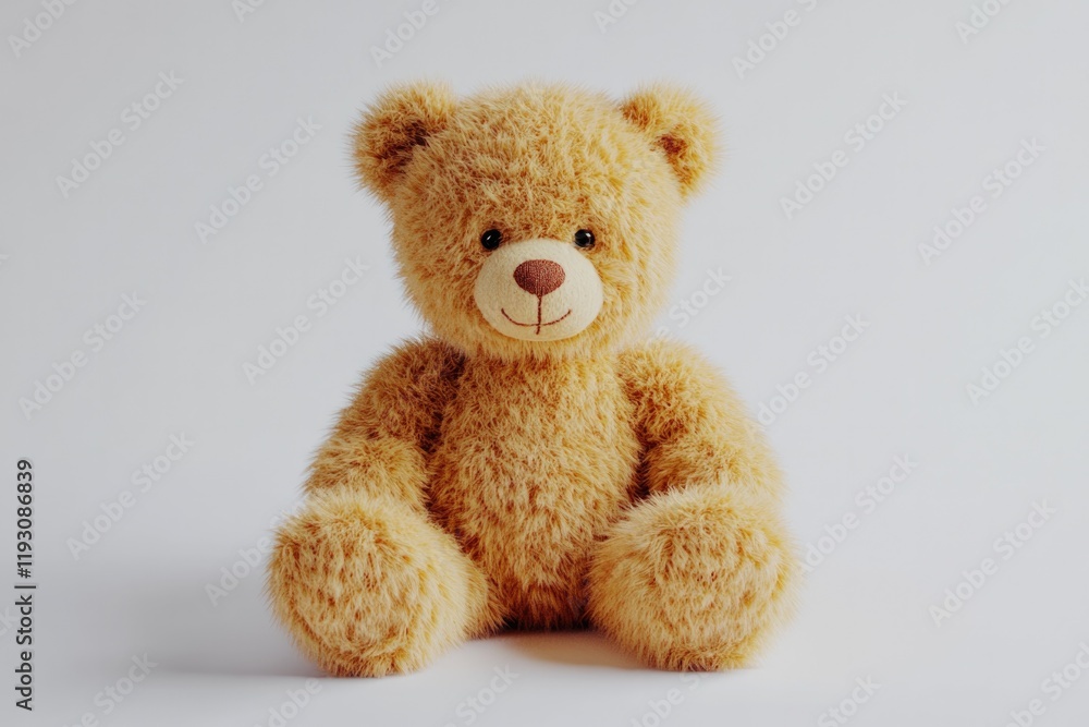 Obraz premium Soft teddy bear with warm smile, featuring fluffy texture and in
