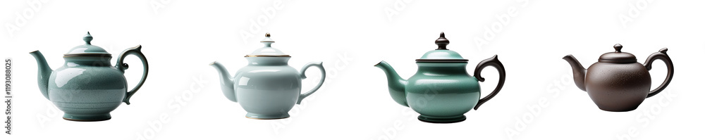 Collection of teapot isolated on a white background as transparent PNG
Collection of teapot isolated on a white background as transparent PNG