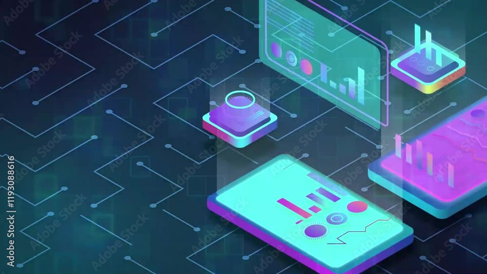 Technology robot mobile abstract background design animated texture motion