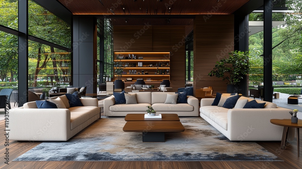 Fototapeta premium Stylish Living Room with Furniture