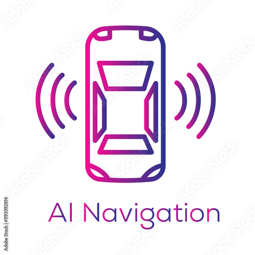 AI Navigation Icon – Autonomous Navigation for Vehicles and Smart Systems