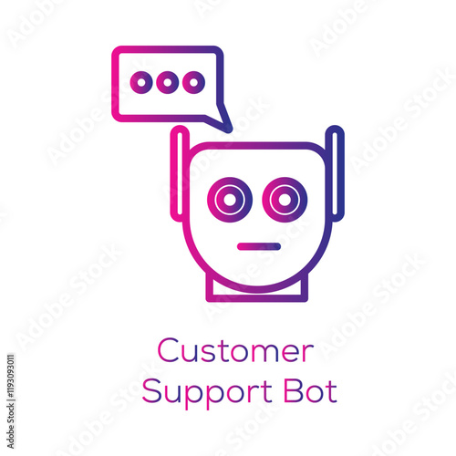 Customer Support Bot-Customer Support Bot Icon – AI-Powered Virtual Assistant for Customer Interaction