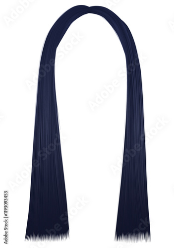 long black brunette hair .Fashion style
