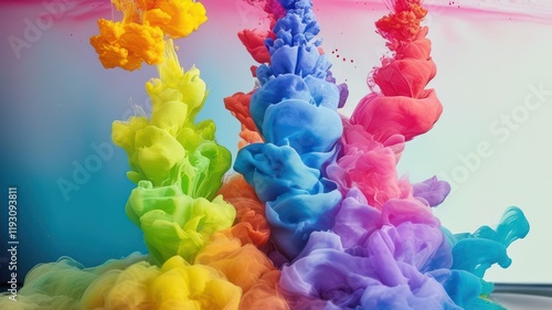 Vibrant color splash in fluid motion, ideal for creative projects emphasizing art and design concepts photo