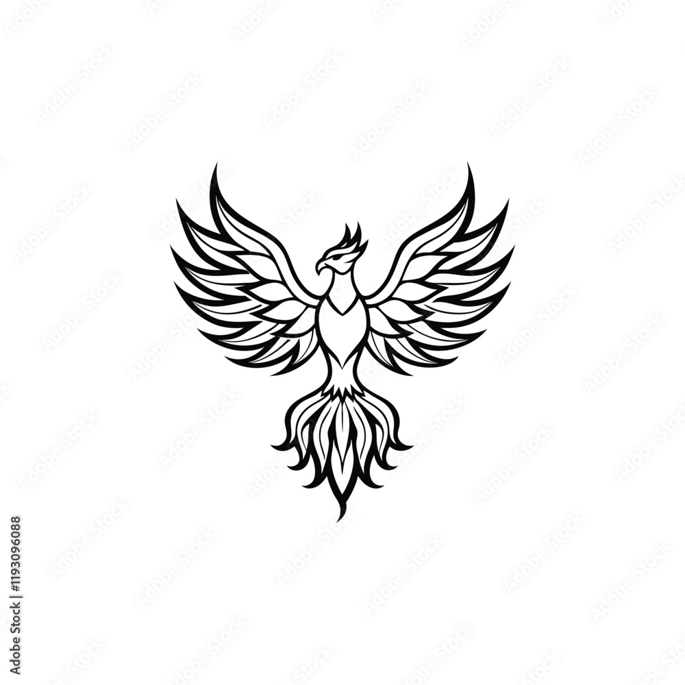 Fototapeta premium Phoenix Mythology Bird Vector Illustration Design