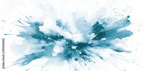 Vector stylish blue watercolor paint stains background.