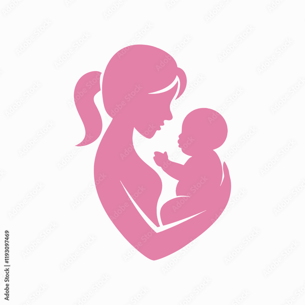 Silhouette of a mother and her child with text 12th May for Happy Mothers Day celebration. Silhouette of a mother and her child with text 12th May for Happy Mothers Day celebration.