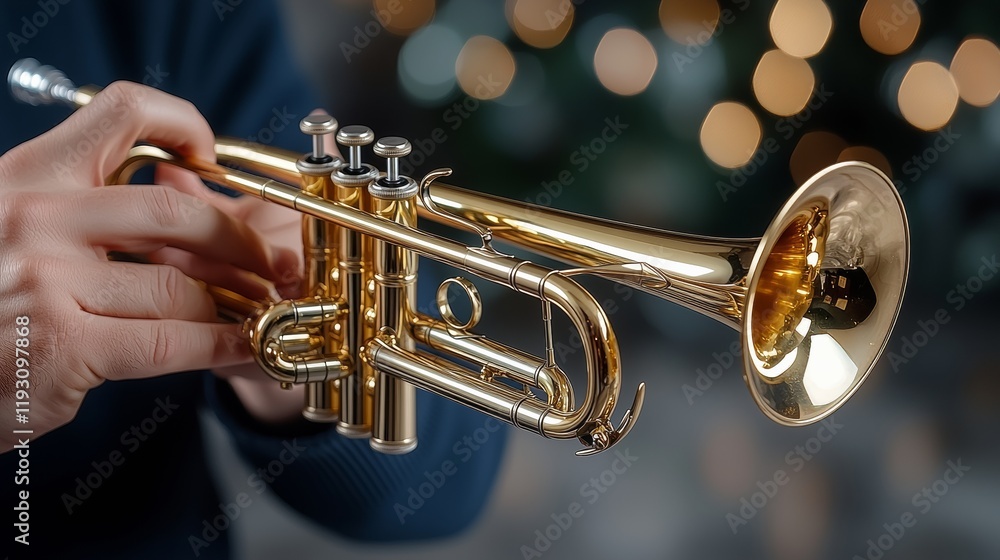 Obraz premium Person Playing Musical Trumpet