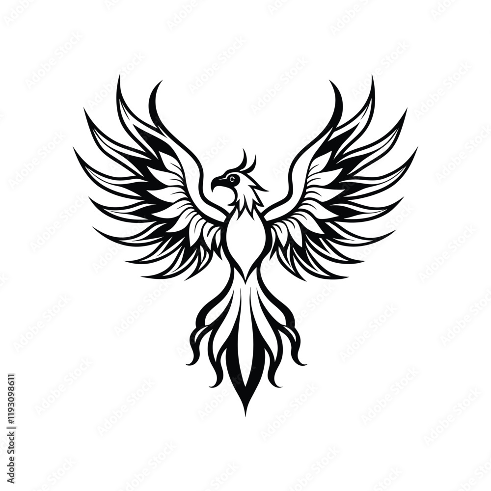 Phoenix Mythology Bird Vector Illustration Design Phoenix Mythology Bird Vector Illustration Design