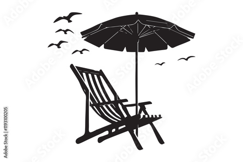 beach chair vector silhouette