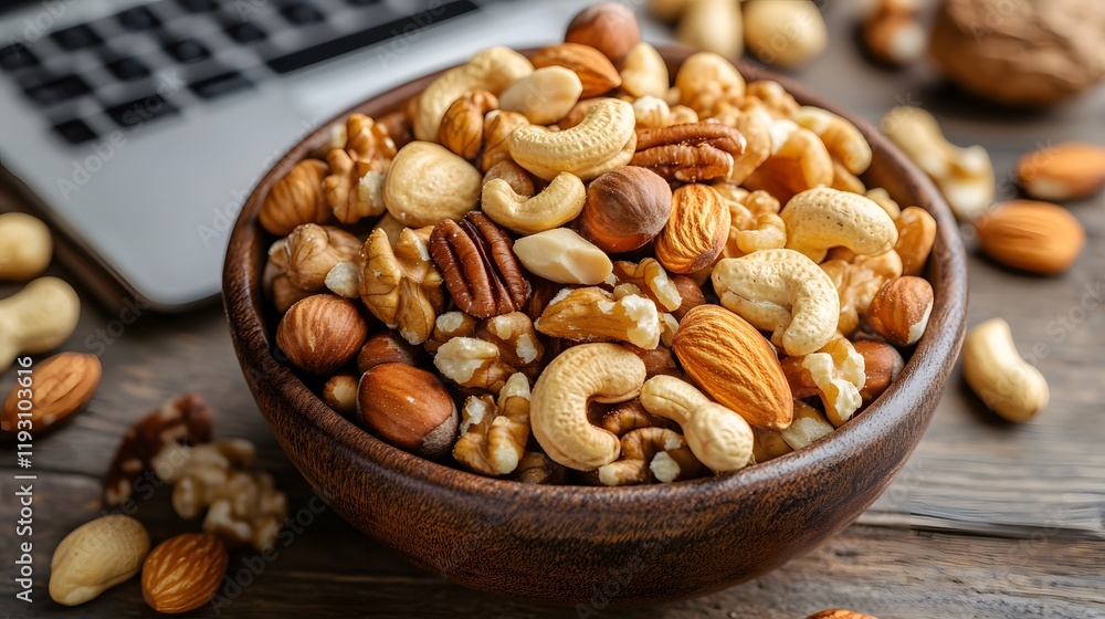 Close-Up of Organic Almonds and Seeds: A Protein-Packed Treat for Healthy Living Close-Up of Organic Almonds and Seeds: A Protein-Packed Treat for Healthy Living