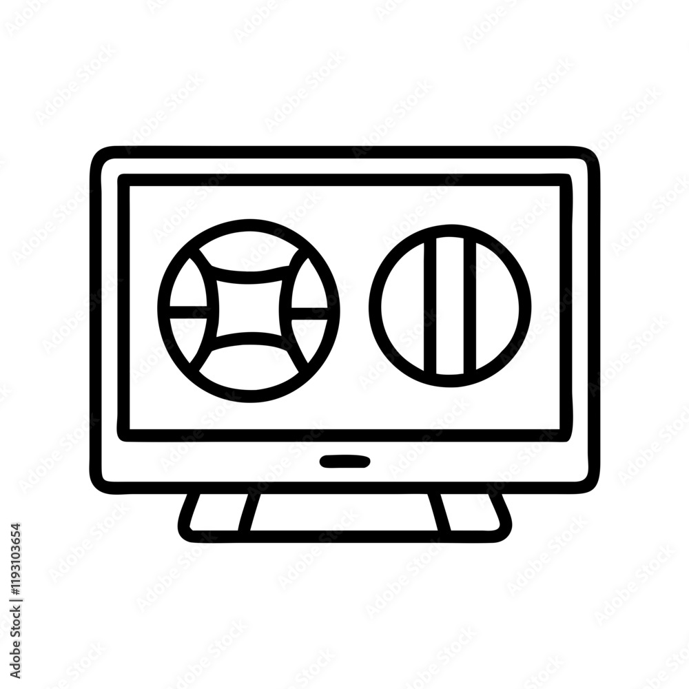 tv with a sports game on icon, tv with a sports game on line art - simple line art of tv with a sports game on, perfect for tv with a sports game on logos and icons and themed design tv with a sports game on icon, tv with a sports game on line art - simple line art of tv with a sports game on, perfect for tv with a sports game on logos and icons and themed design