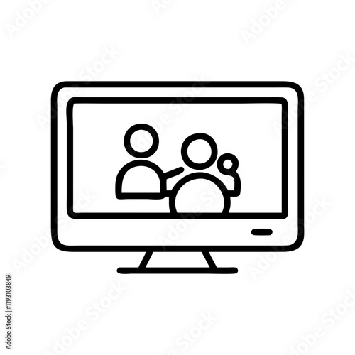 tv with parental controls icon, tv with parental controls line art - simple line art of tv with parental controls, perfect for tv with parental controls logos and icons and themed design