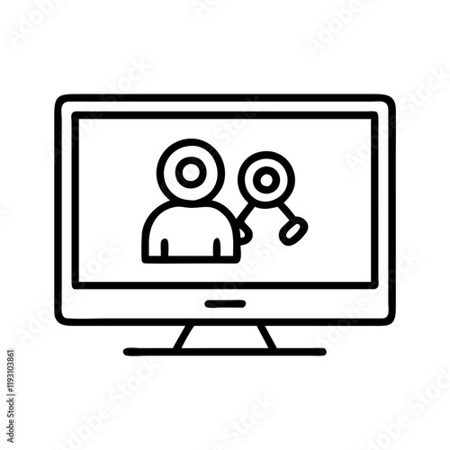 tv with parental controls icon, tv with parental controls line art - simple line art of tv with parental controls, perfect for tv with parental controls logos and icons and themed design