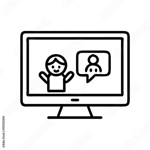 tv with parental controls icon, tv with parental controls line art - simple line art of tv with parental controls, perfect for tv with parental controls logos and icons and themed design