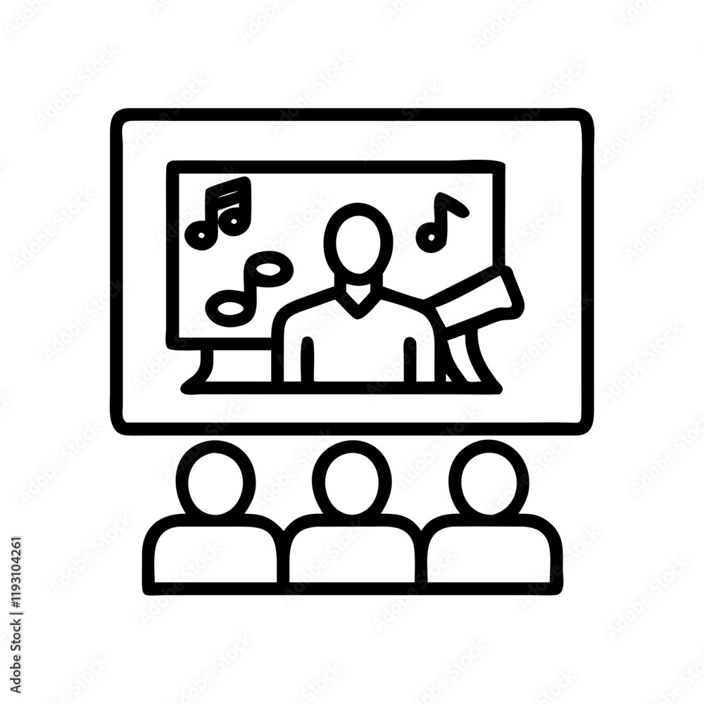 watching a concert on tv icon, watching a concert on tv line art - simple line art of watching a concert on tv, perfect for watching a concert on tv logos and icons and themed design watching a concert on tv icon, watching a concert on tv line art - simple line art of watching a concert on tv, perfect for watching a concert on tv logos and icons and themed design