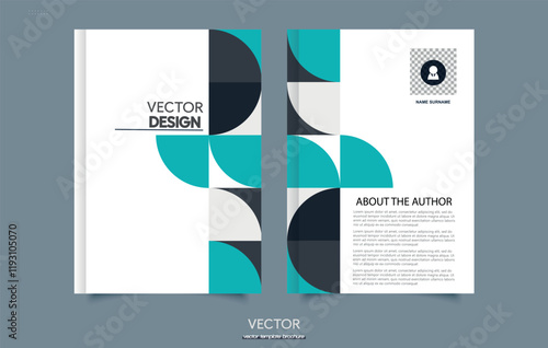 Book cover Flyer brochure cover design template for business, geometric shapes. Letterhead