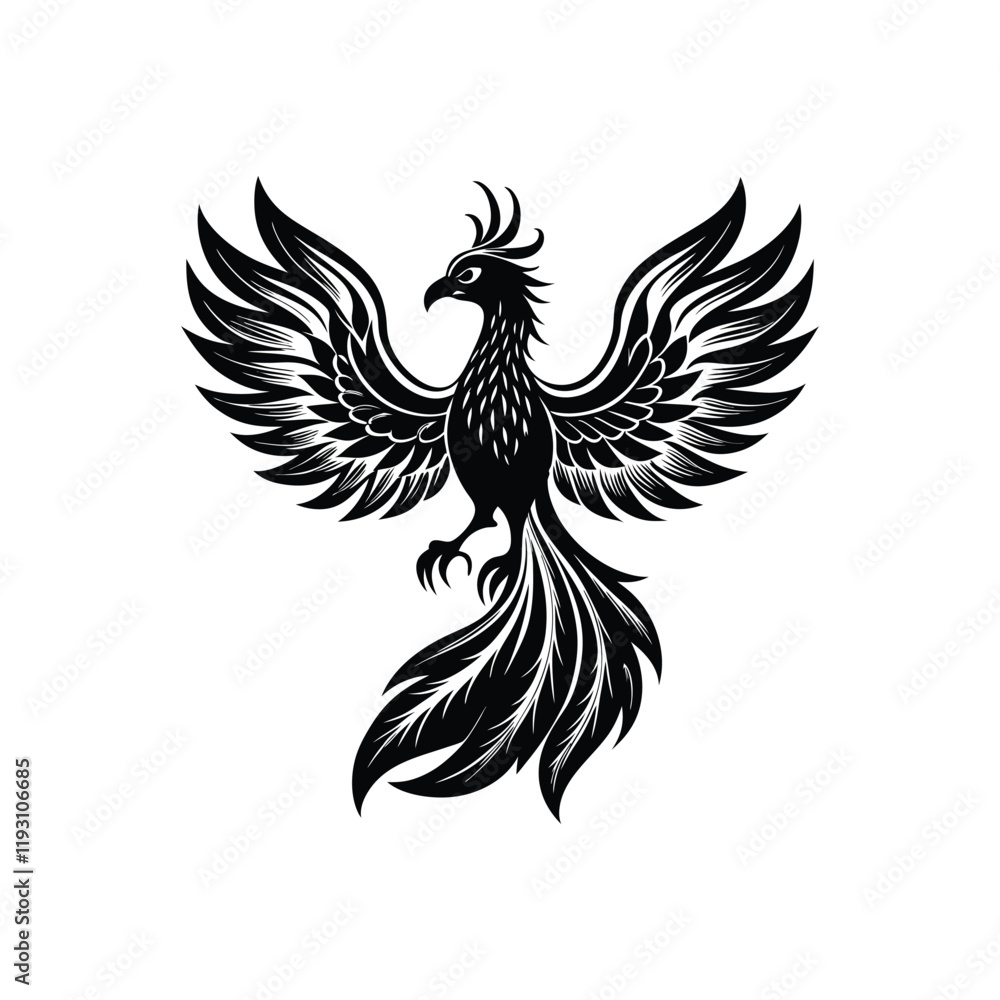 Obraz premium Elegant Phoenix Mythology Bird Vector Artwork for Designs 