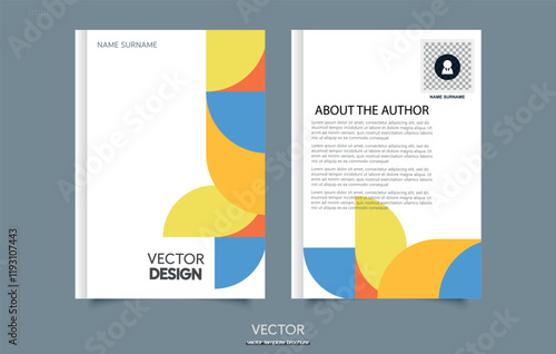 Book cover Flyer brochure cover design template for business, geometric shapes. Letterhead