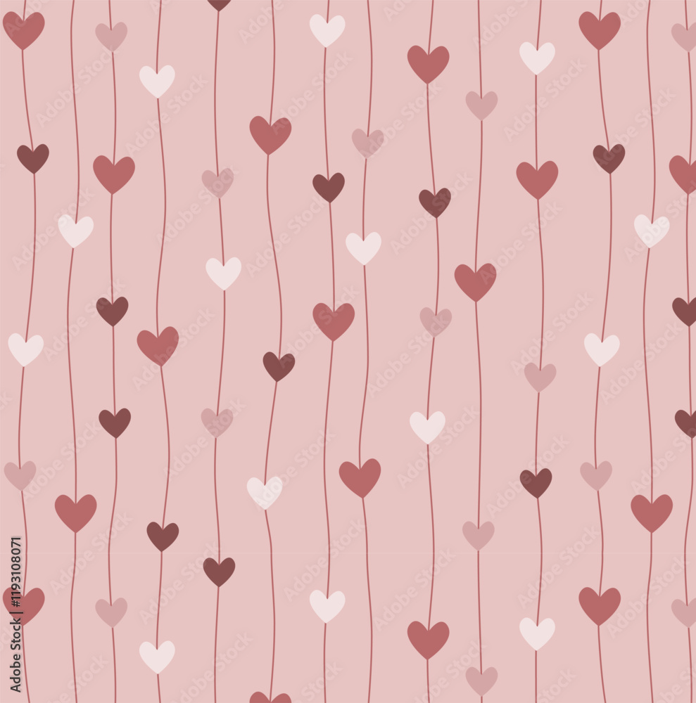 Heart line pattern, valentine background, seamless pattern, vector illustration. Heart line pattern, valentine background, seamless pattern, vector illustration.