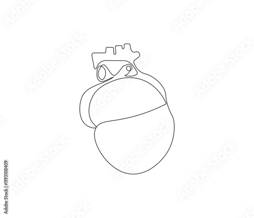 Simple continuous one line drawing of human heart. Single line drawing illustration of heart. Anatomical concept vector art. Doodle line illustration.