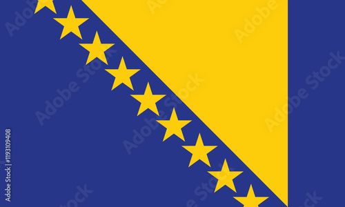 Flags of Bosnia and Herzegovina. national flag of Bosnia, White isolated background National Flag,