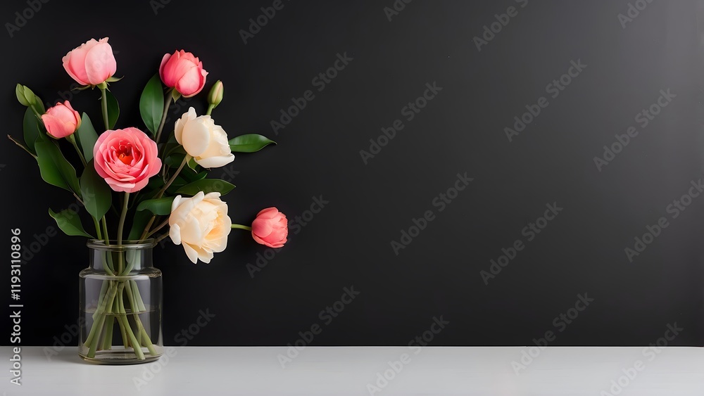 Fototapeta premium banner with empty space Without Text, Mother Day theme minimalist black background