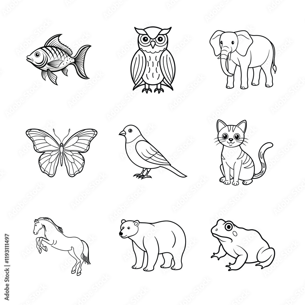 Obraz premium set of animals icons