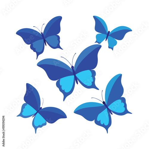 set of butterflies