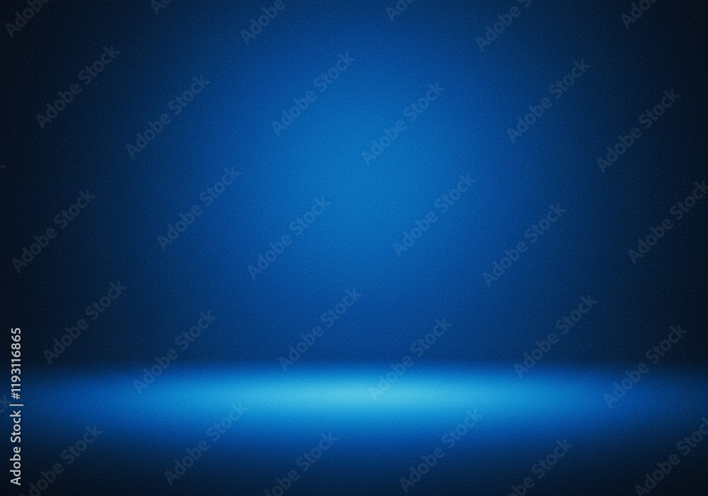 Obraz premium Blue gradient background grainy glowing blue light on dark backdrop
