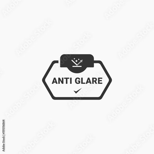 Anti glare sign vector isolated. Best Anti glare label for packaging product design, and more. photo