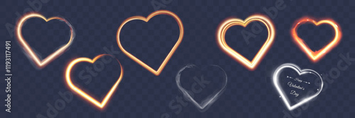 Light heart for holiday cards.Template for greeting banners.. Valentine's Day.Vector illustration.
