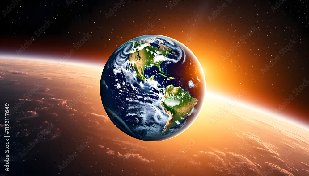 image of the planet Earth in space experimental  communications and Internet communications, mindfulness theme, with white tones