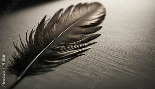 Detailed view of feather at corner, cinematic light and subtle shadow effects