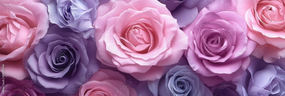 Vibrant Display of Colorful Roses in Shades of Pink and Purple with a Soft Background for Elegant Floral Designs and Romantic Themes Vibrant Display of Colorful Roses in Shades of Pink and Purple with a Soft Background for Elegant Floral Designs and Romantic Themes