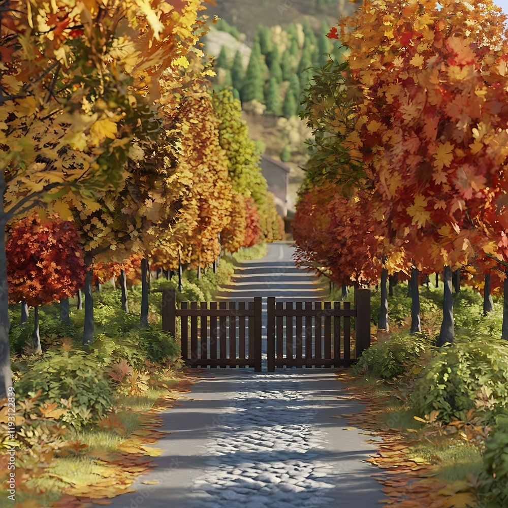 Naklejka premium path in autumn park