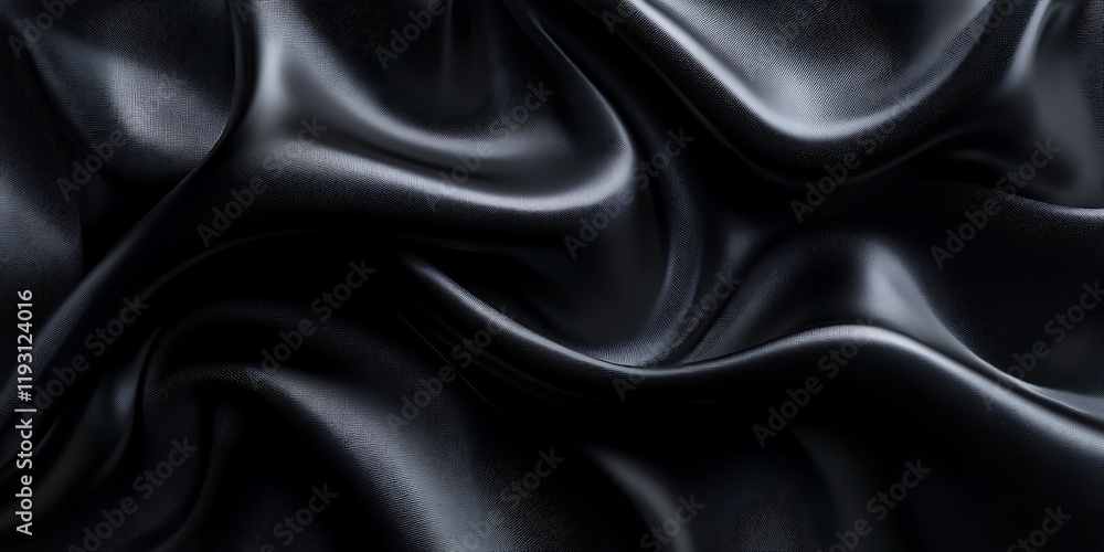 Fototapeta premium Dark silk fabric, luxurious folds, abstract background, design texture