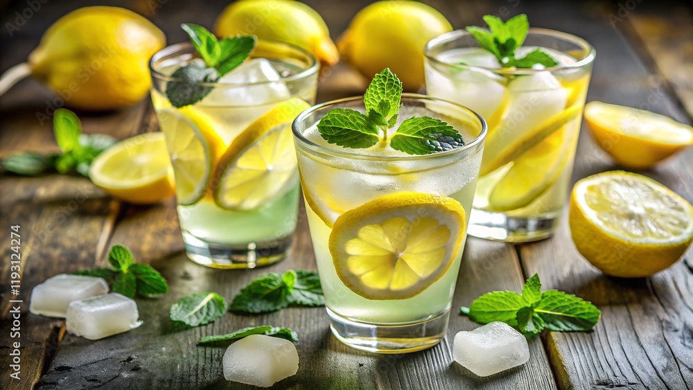 Fototapeta premium mojito cocktail with lime and mint