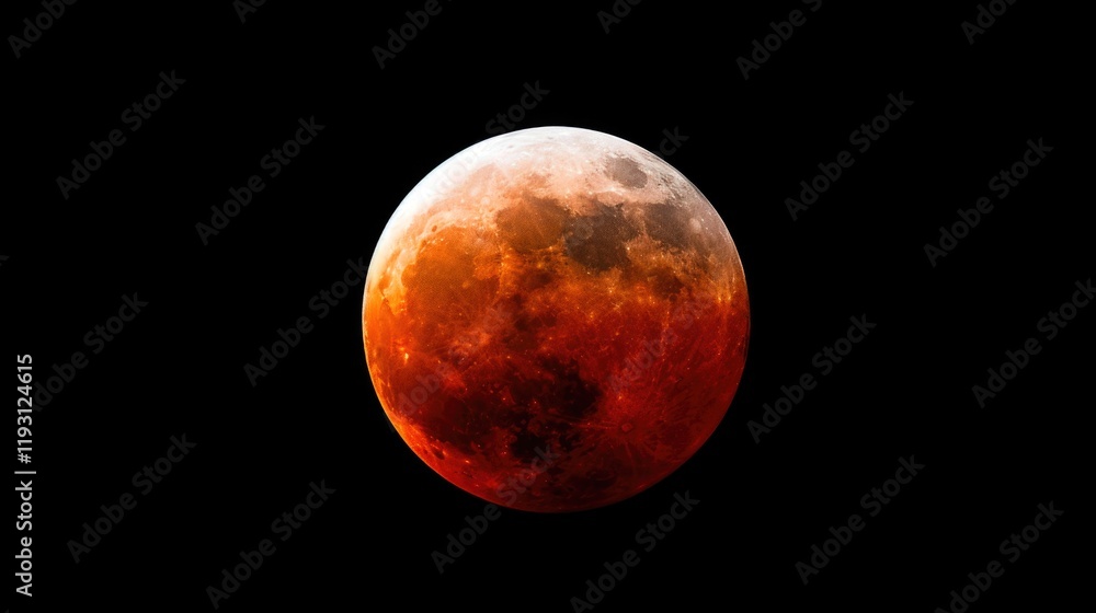 Deep Red Moon During Lunar Eclipse Deep Red Moon During Lunar Eclipse