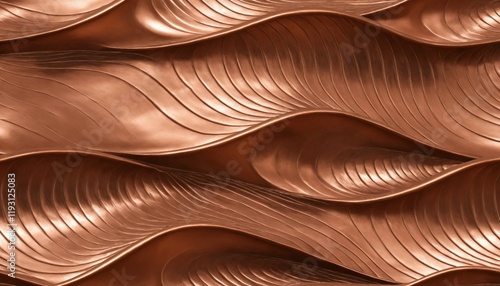 Embossed copper texture with bold overlapping wave designs