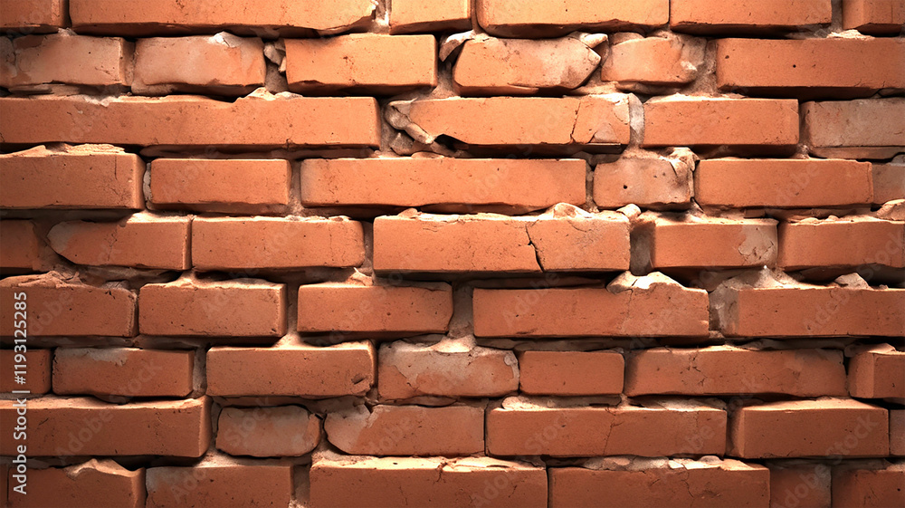 Aged Brick Wall with Damaged Mortar Showing Architectural Decay Aged Brick Wall with Damaged Mortar Showing Architectural Decay