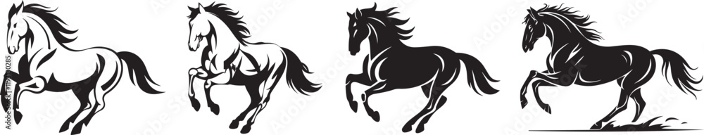 Obraz premium Beautiful Horse Silhouette Vector Artwork
