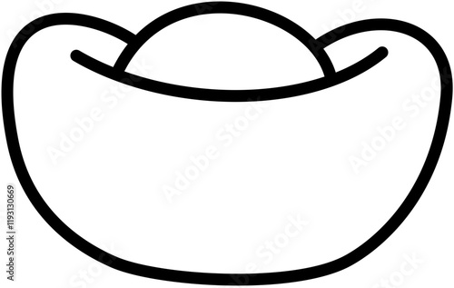 Chinese Money gold ingot Outline coloring image