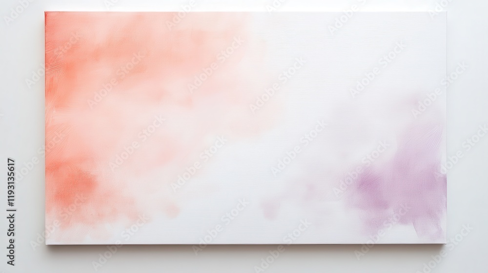 Fototapeta premium Soft pastel coral and lavender textures blend seamlessly on an abstract white canvas, creating a tranquil visual experience