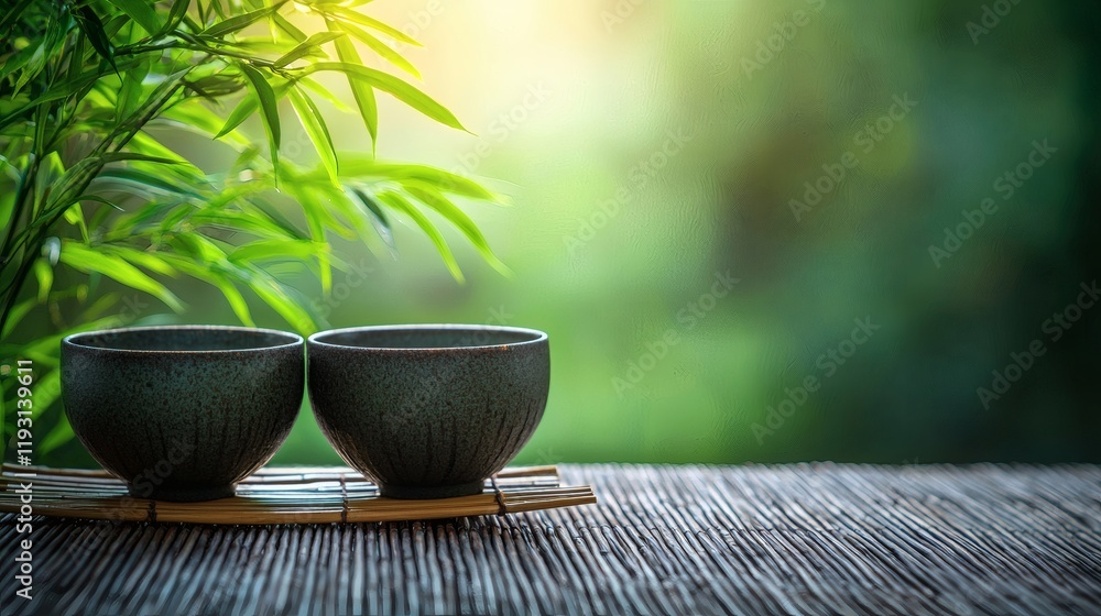 12011935 05 Holistic health approaches visualized through a peaceful nature retreat setting Stock Photo with side copy space 12011935 05 Holistic health approaches visualized through a peaceful nature retreat setting Stock Photo with side copy space