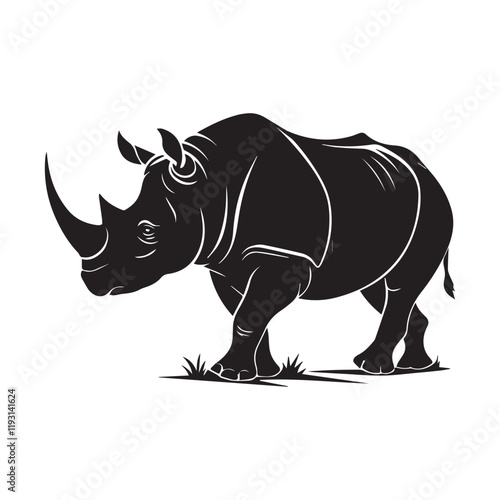 A Rhino Vector Silhouette is a stylized, scalable image of a rhinoceros created using vector graphics. This type of graphic is characterized by its crisp, clean lines and solid, filled shapes that for