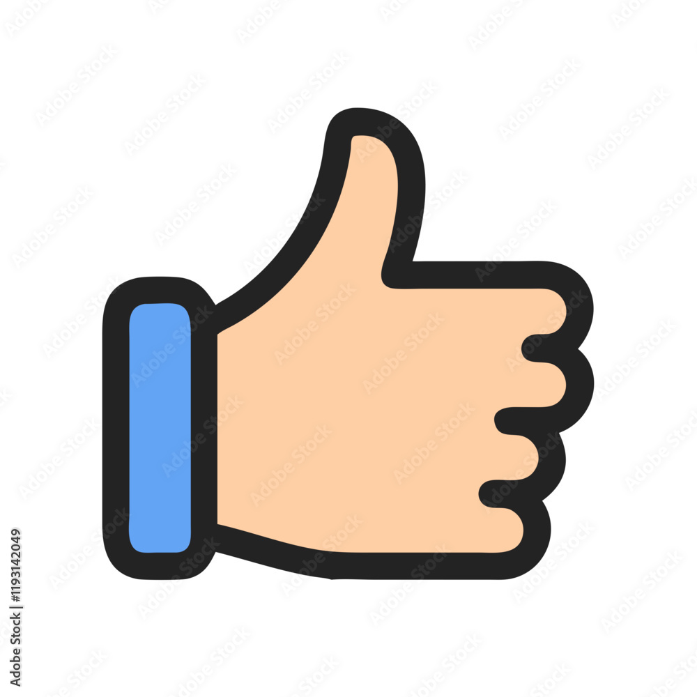 Thumbs Up Icon showing approval against a white background Thumbs Up Icon showing approval against a white background