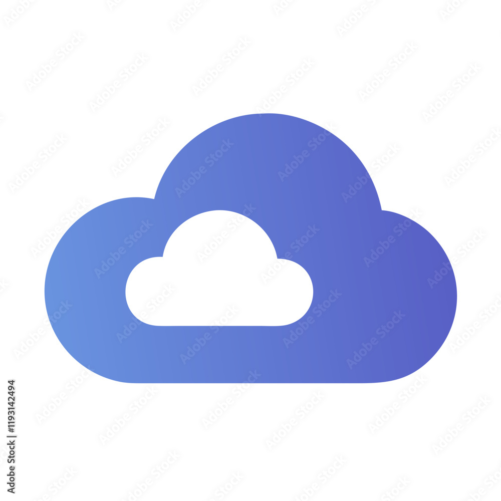 Cloud Icon in blue gradient design Cloud Icon in blue gradient design