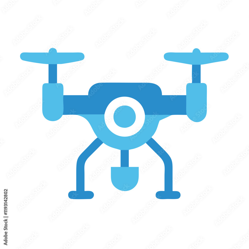 Drone Icon in flat design style against a white background Drone Icon in flat design style against a white background