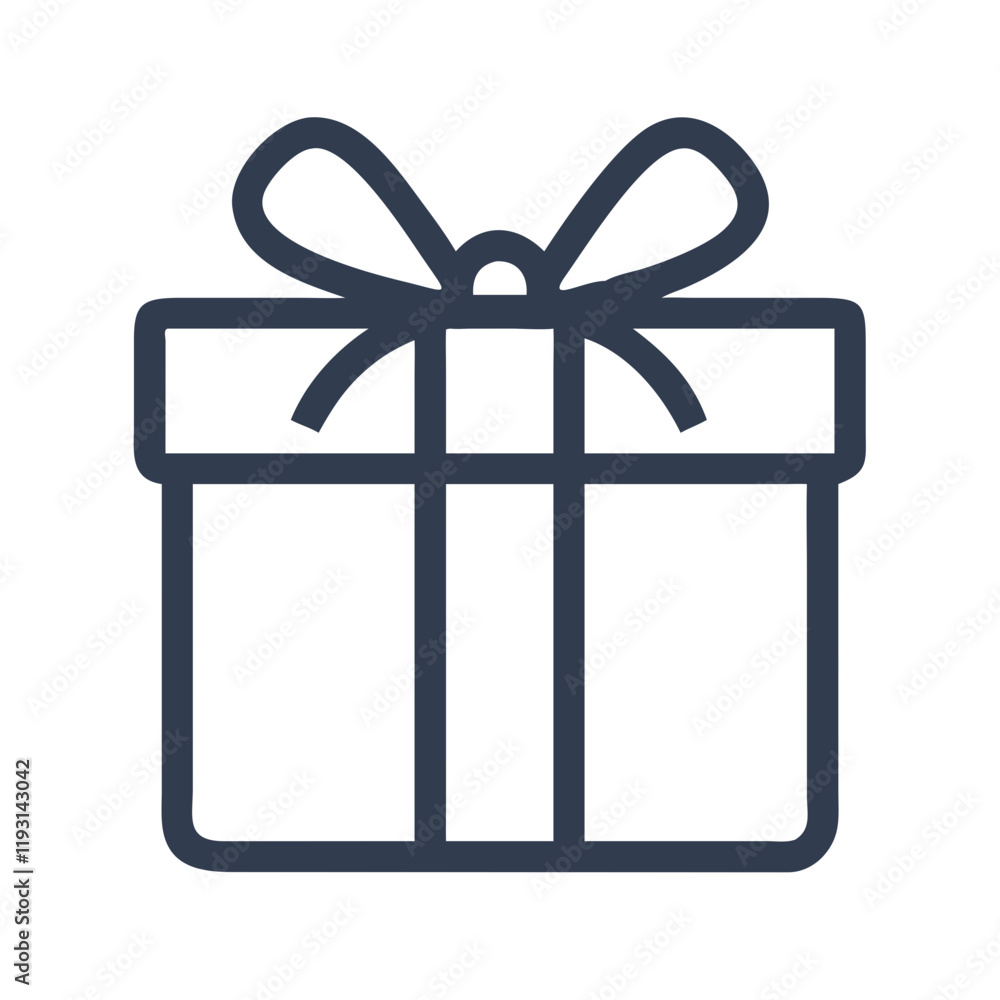 Gift Icon in a simple graphic style against a plain background Gift Icon in a simple graphic style against a plain background